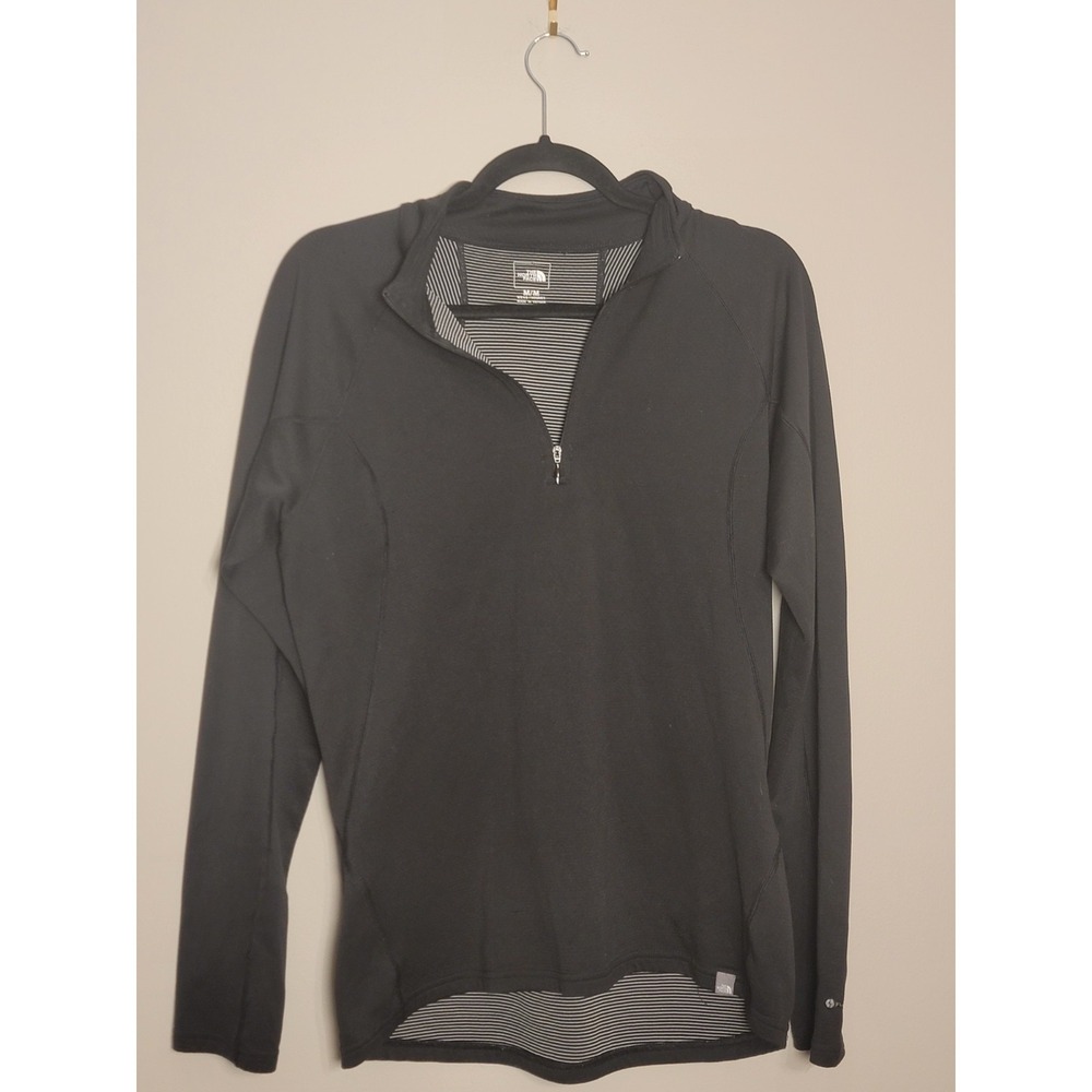 The North Face Men's Medium Black Quarter Zip Fleece Pullover Lightweight Jacket